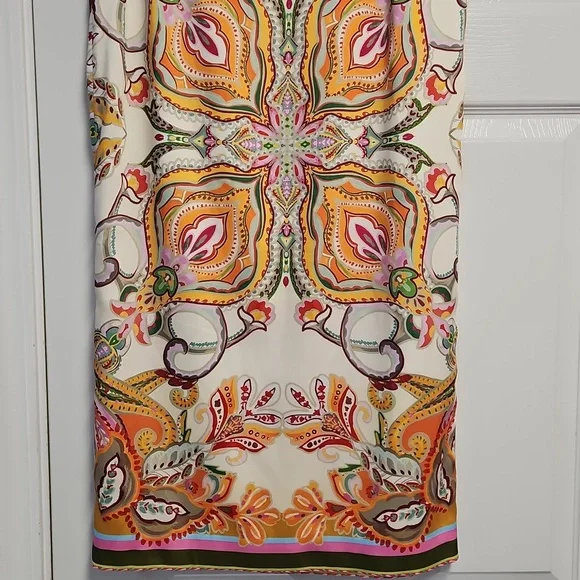 ANTONIO MELANI Satin Clio Scarf Wrap Maxi Skirt: Multi Color Print: Size- 10 - Picture 7 of 16